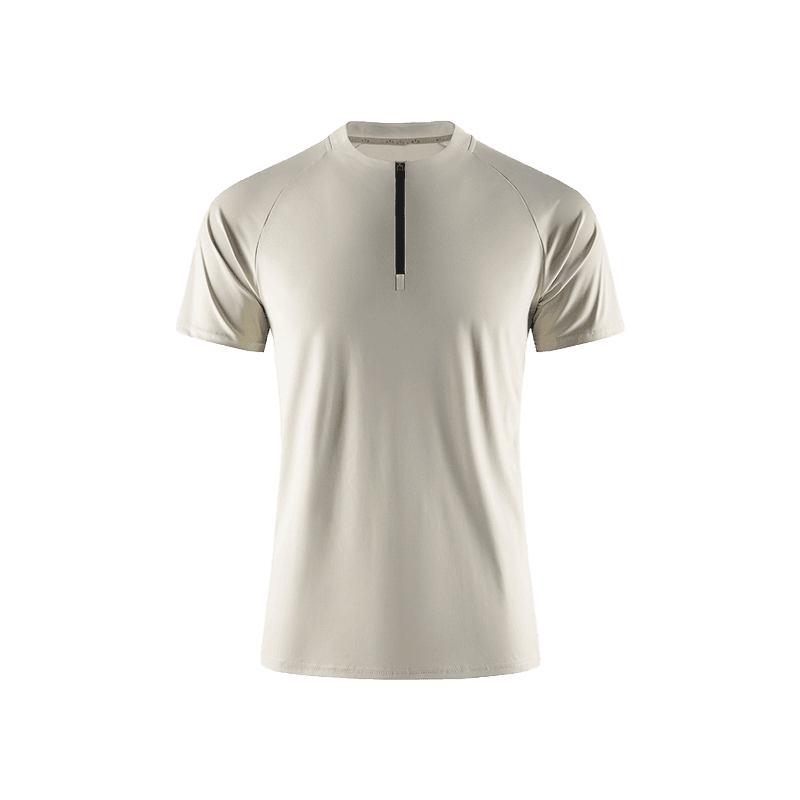 Half-zip ice silk T-shirt-D869