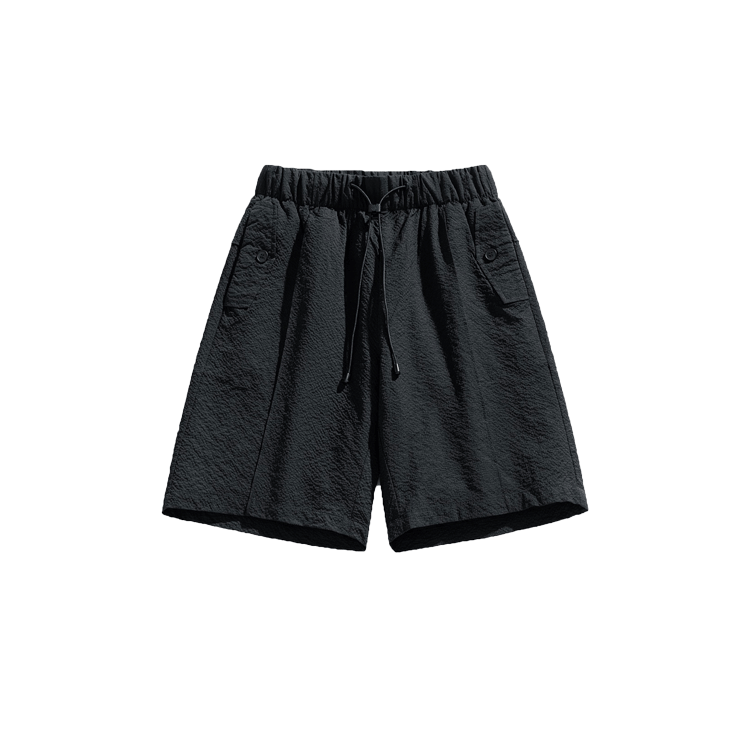 Solid color drawstring shorts-B10
