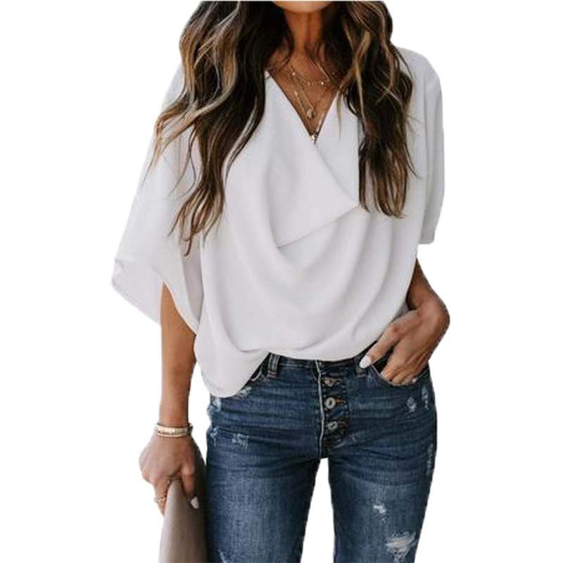V-Neck Casual Top-D179