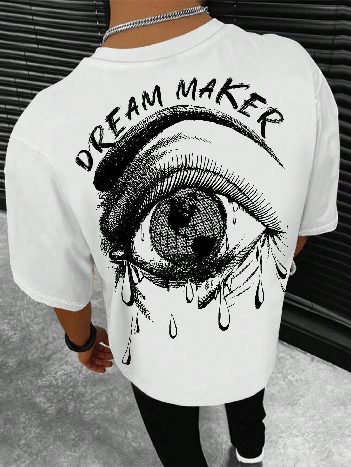 Trendy print T-shirt-D441
