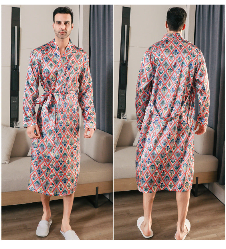 Ice silk robe-D18