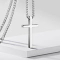 Cross silver chain-D696