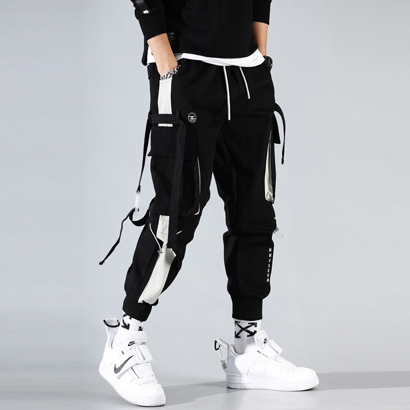 Spliced cuffed overalls-D326