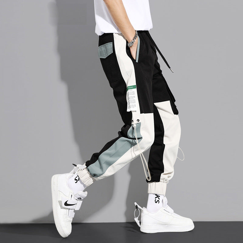 Spliced cuffed overalls-D326