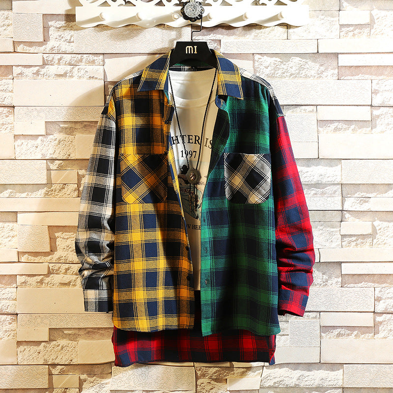 Sleeve striped shirt-D346
