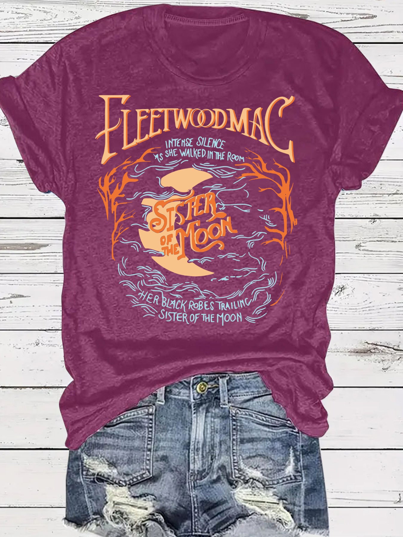 Moon and starry sky graphic TEE-D827