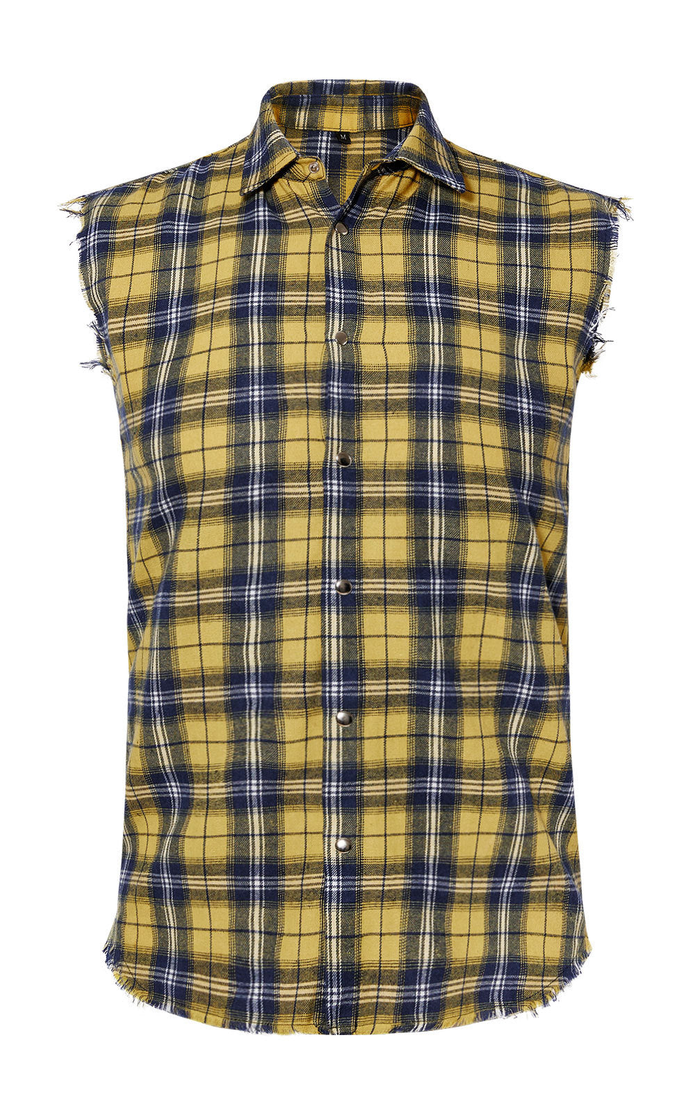 Sleeveless plaid shirt-D685
