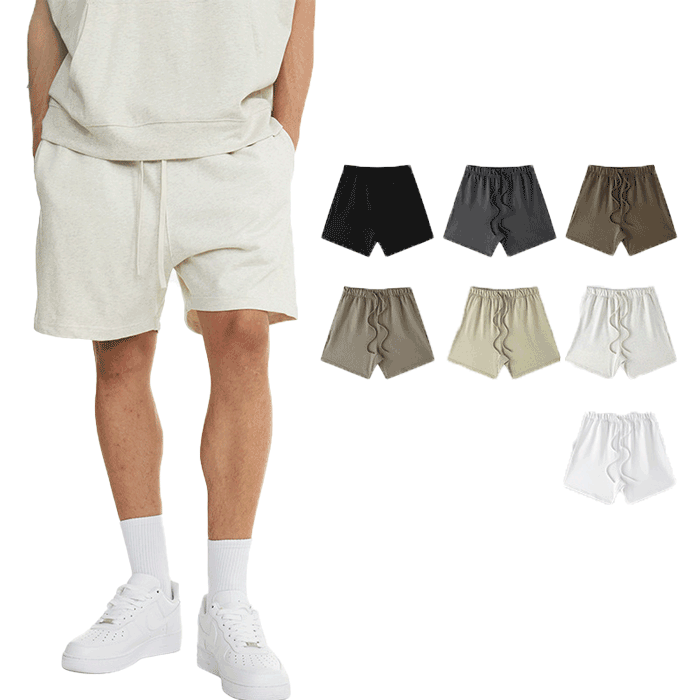 Solid color drawstring shorts-C11