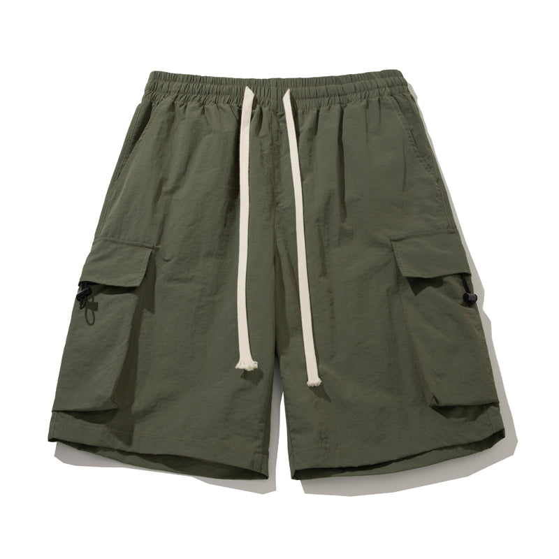 Solid color pocket shorts-D108