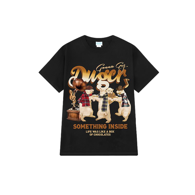 Letter print cartoon trend TEE-D399