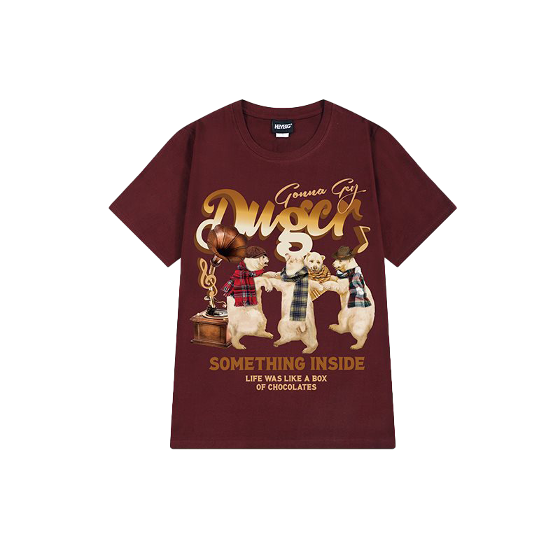 Letter print cartoon TEE-D398