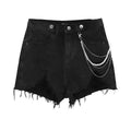 Ripped denim shorts-D847