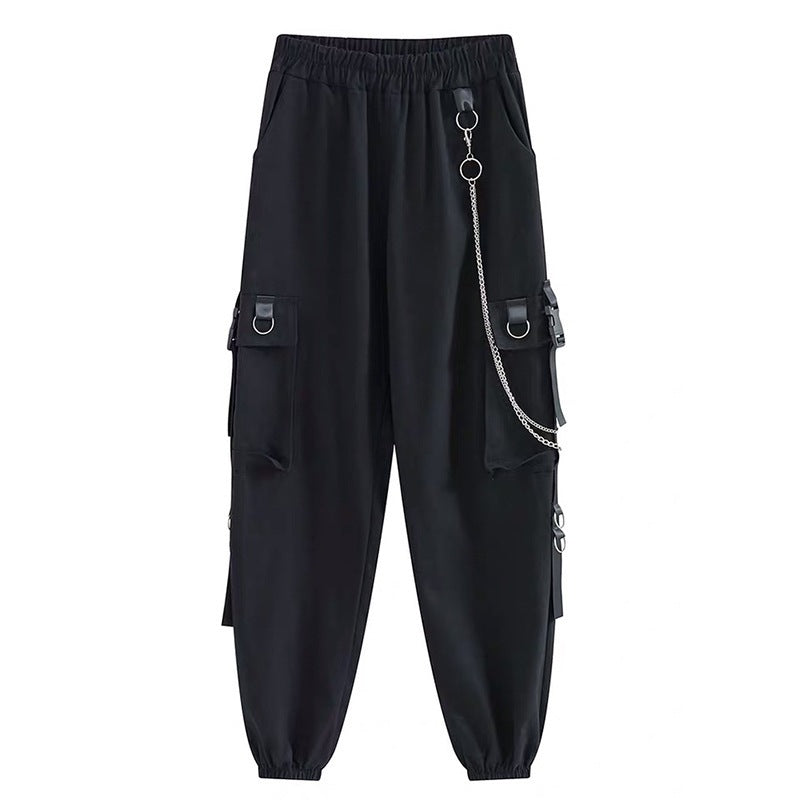 Slim high-waist pants-D322