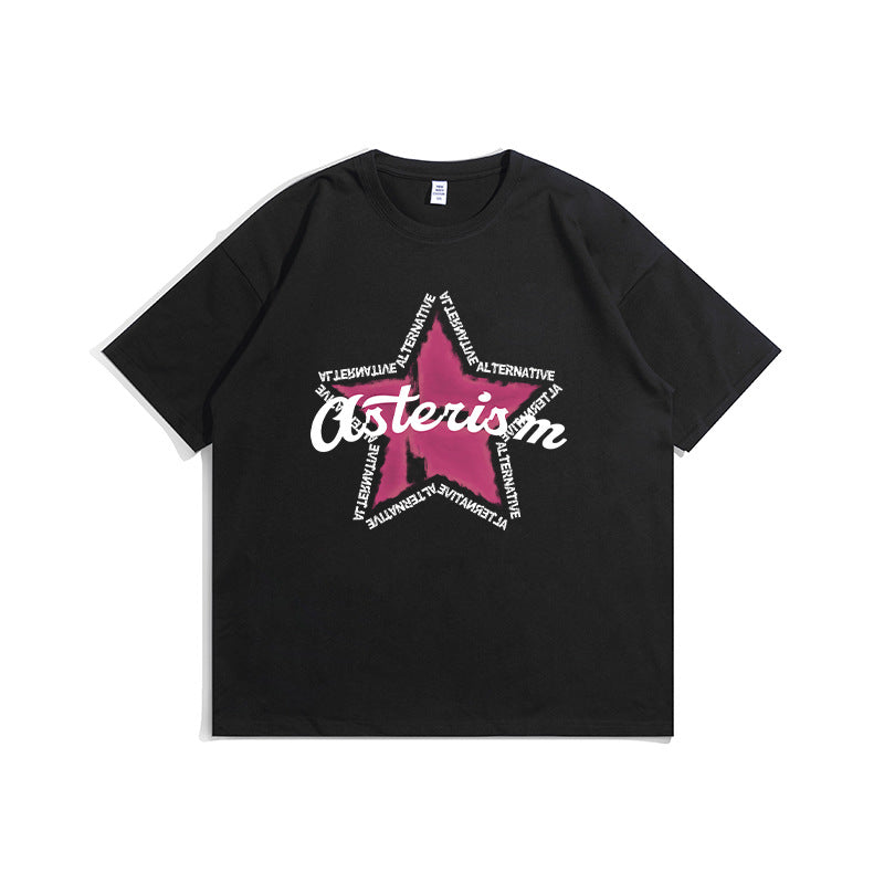 Tee-D490 con estampado de estrellas de cinco puntas | Inspanda