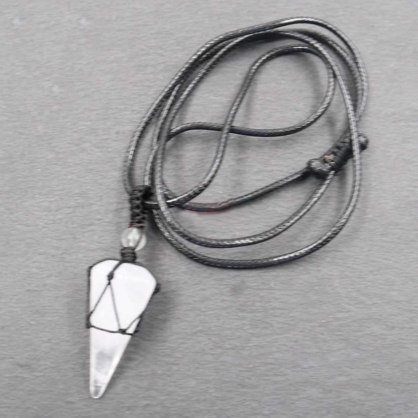 Natural crystal pendant necklace-D693