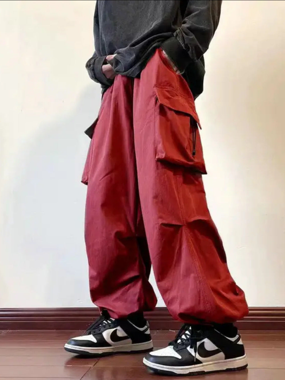 Oversize pants with multiple pockets-D131