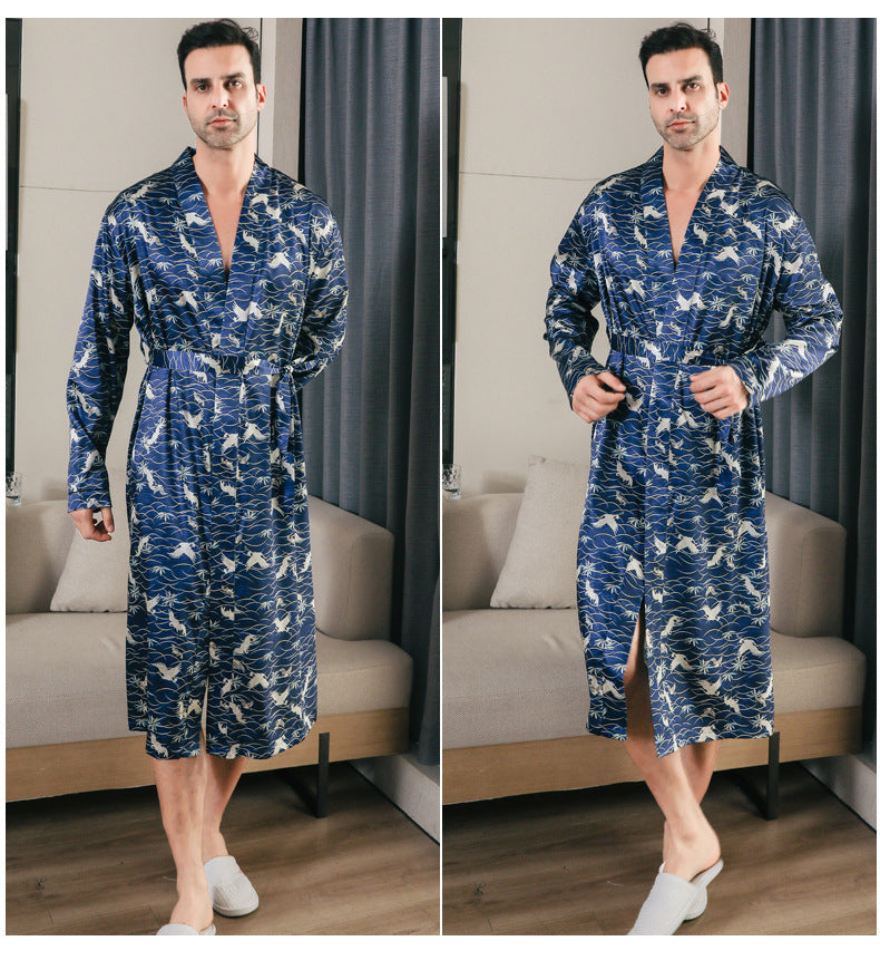 Ice silk robe-D18