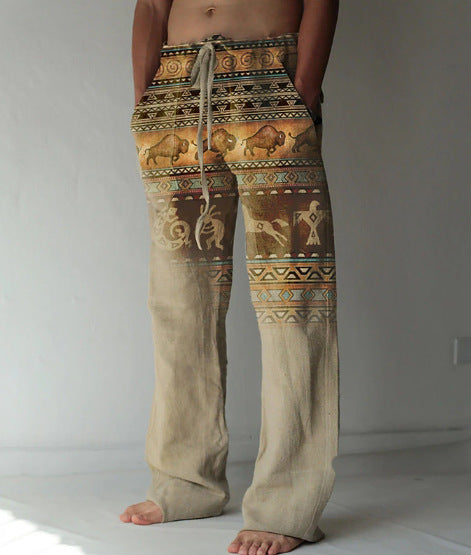 Printed beach pants-D740