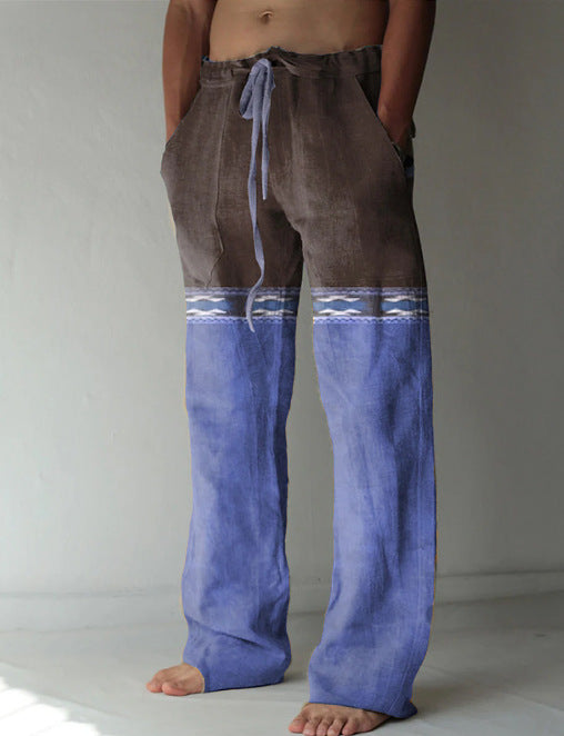 Printed beach pants-D740