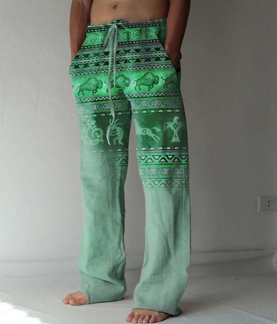 Printed beach pants-D740