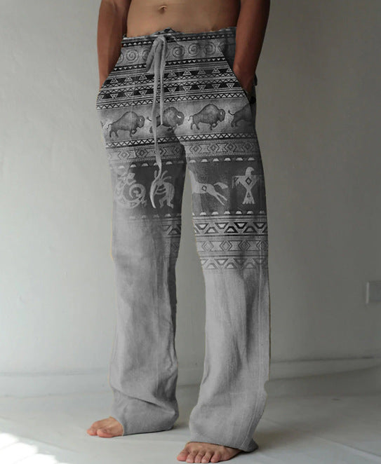 Printed beach pants-D740