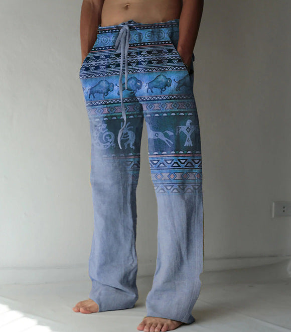 Printed beach pants-D740