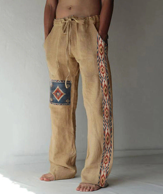 Printed beach pants-D740