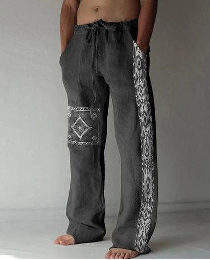 Printed beach pants-D740