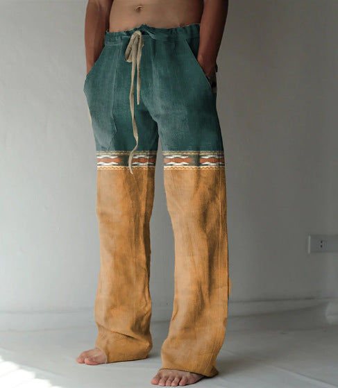 Printed beach pants-D740