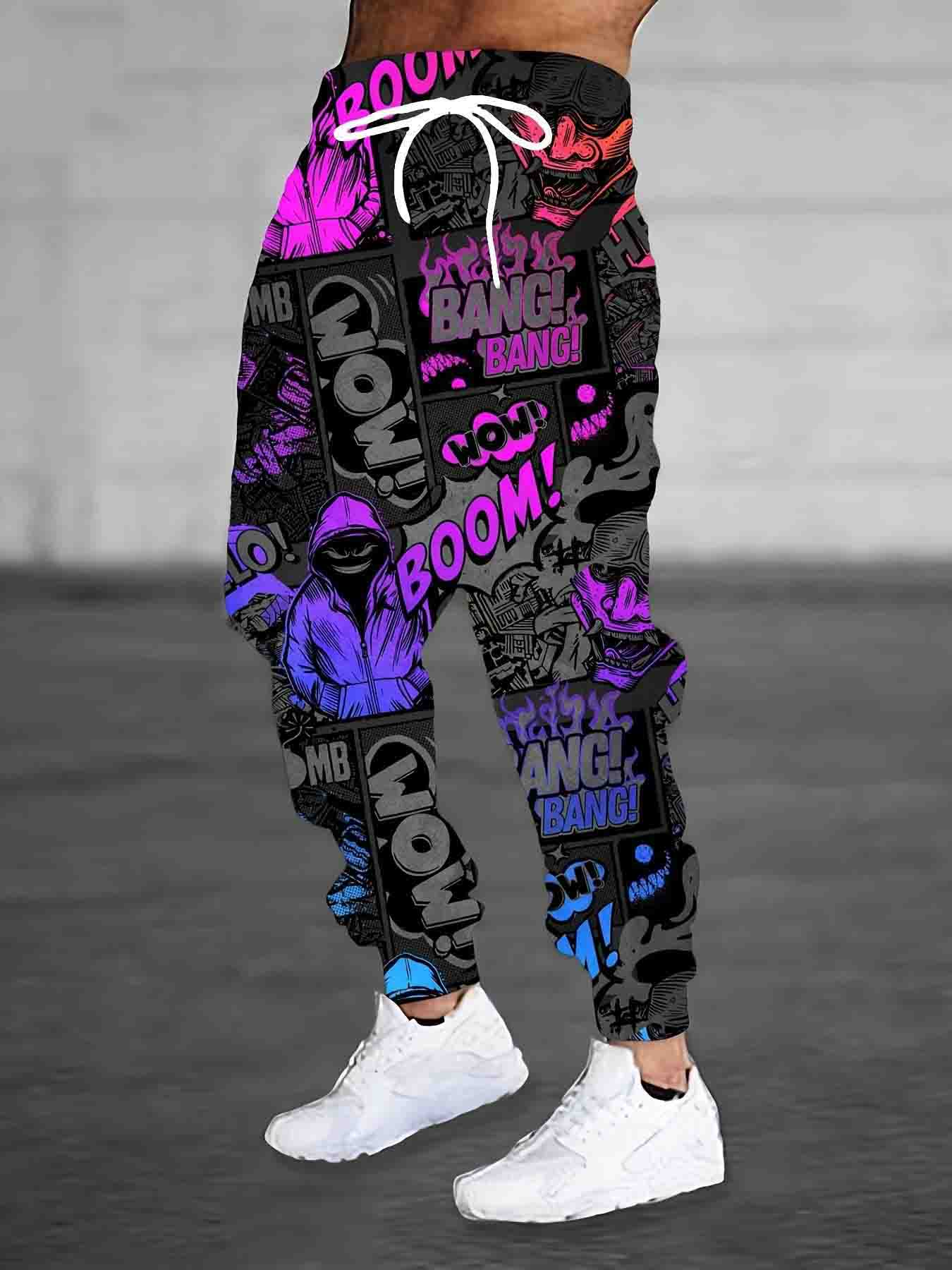 Retro trendy street pants-D404