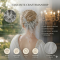 Gauze Crystal Beaded Flower Pair