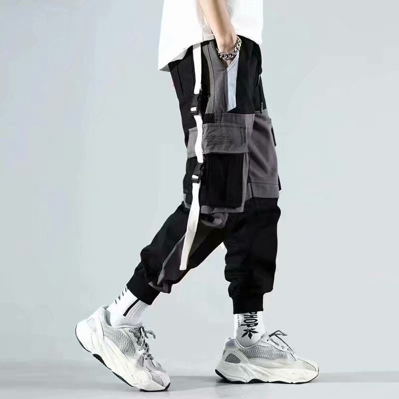 Spliced cuffed overalls-D326