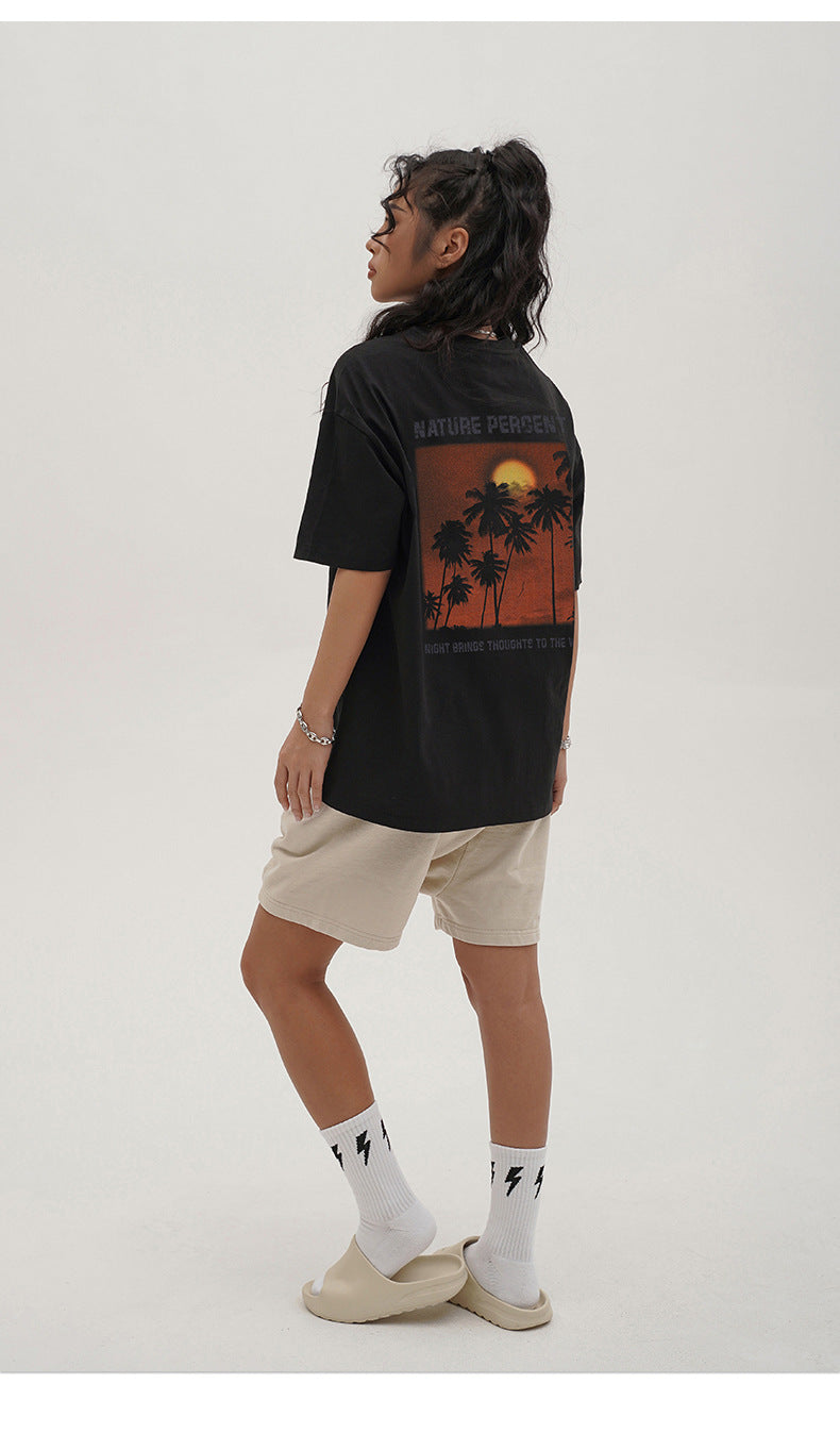Sunset print tee-D498