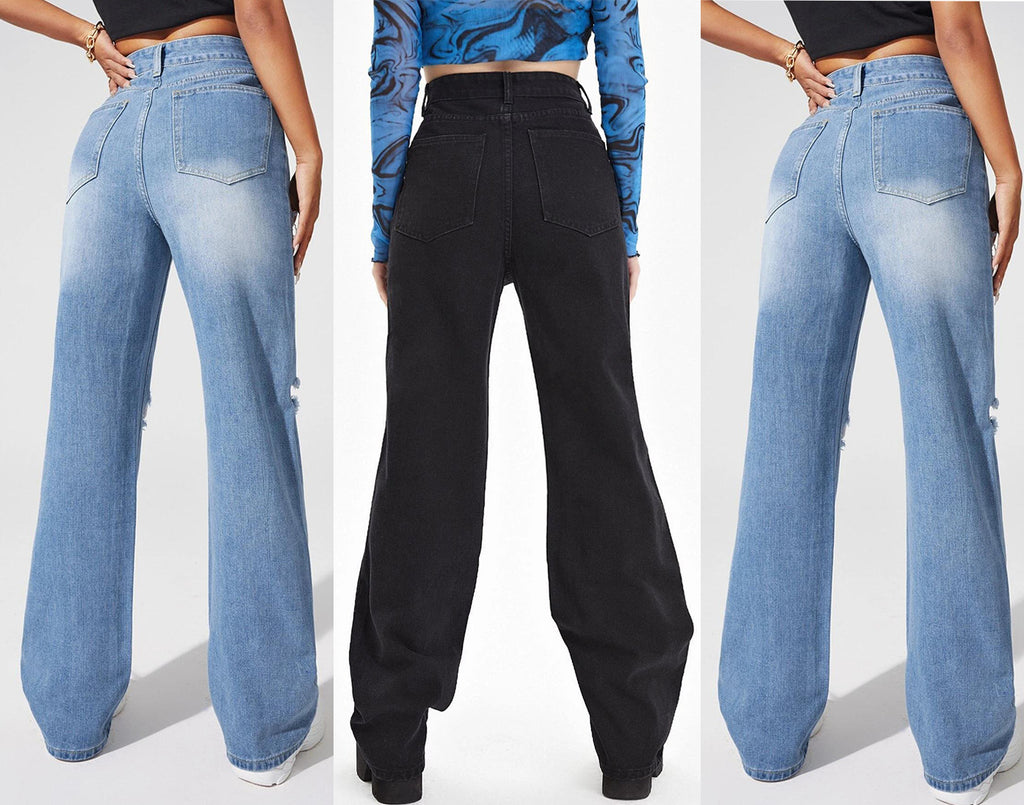 Butterfly print jeans-D94