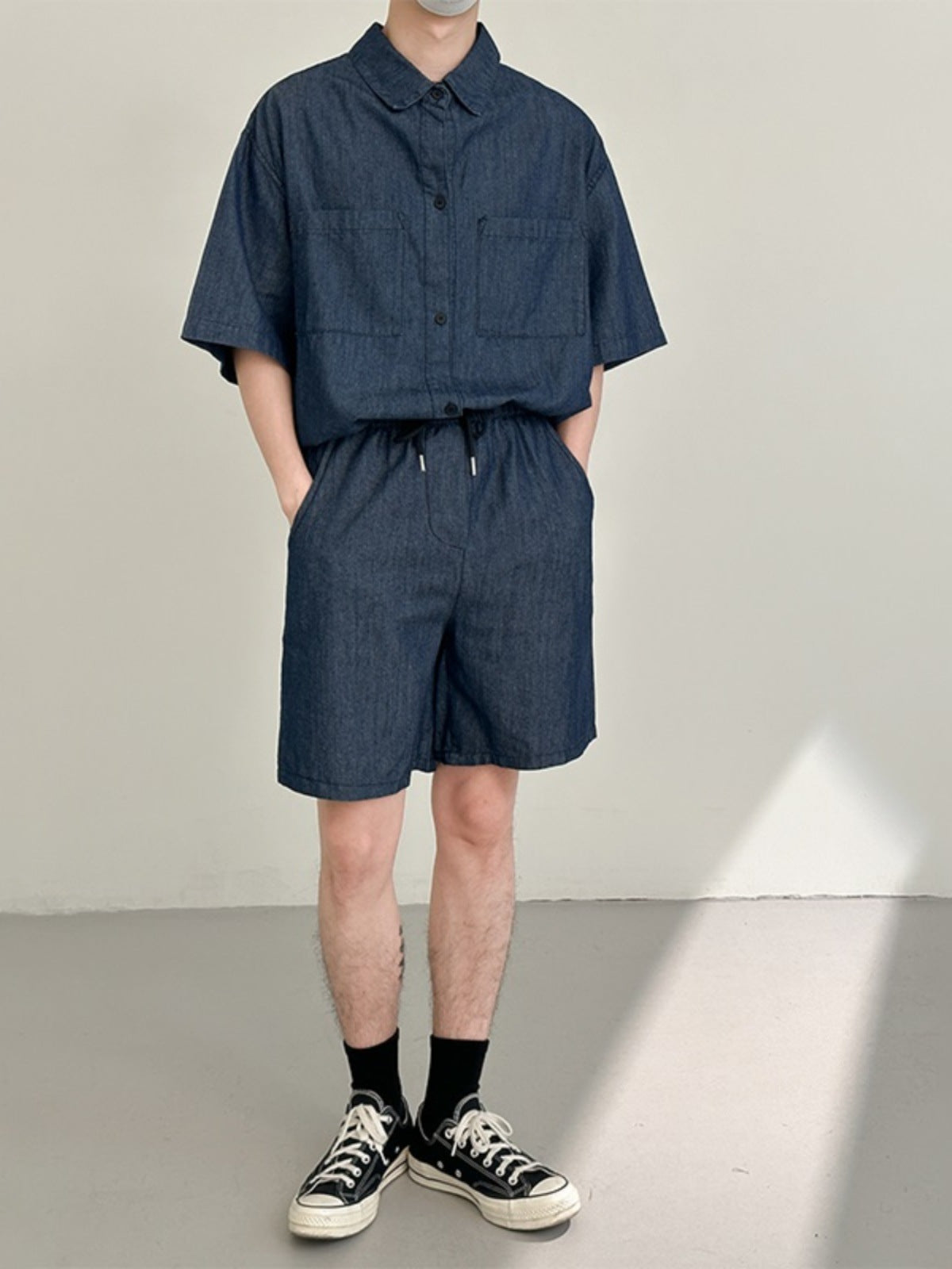 Denim solid suit-D126