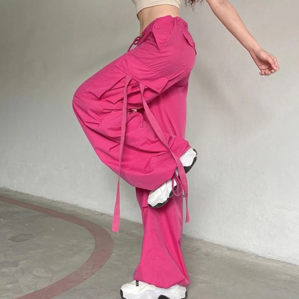 Wide-leg casual trousers-D402