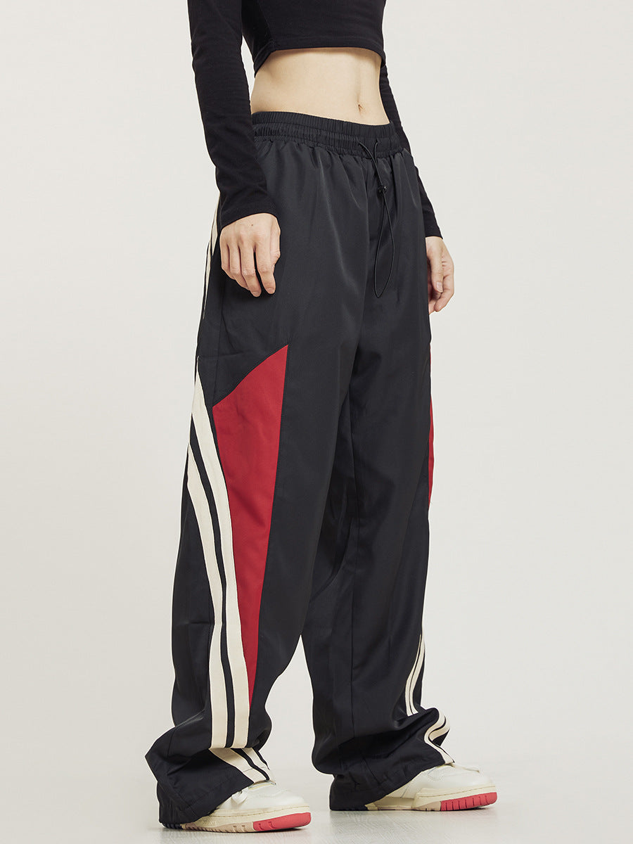 oversize pants with stitching lines-D31