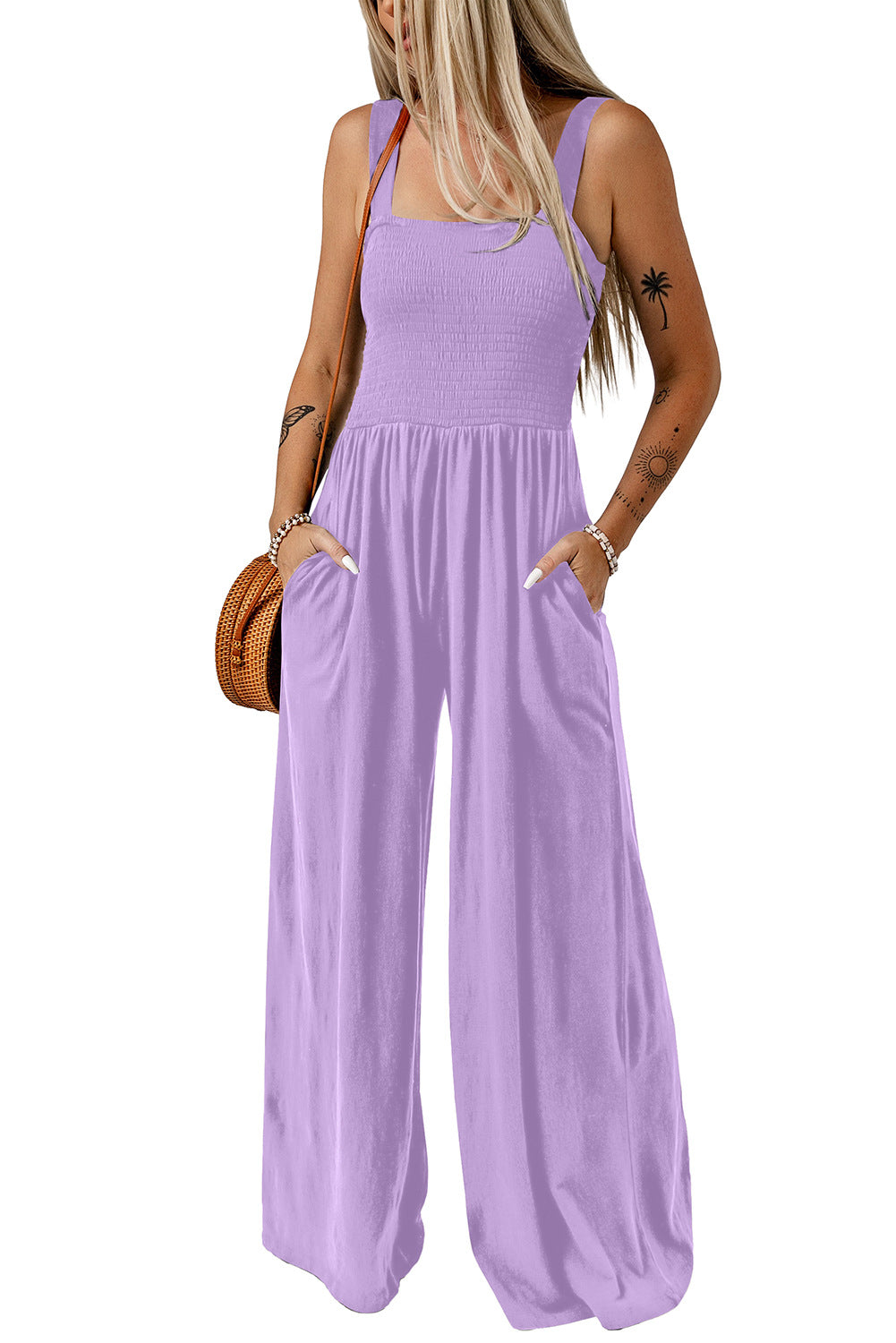 One-piece vest pants-D324