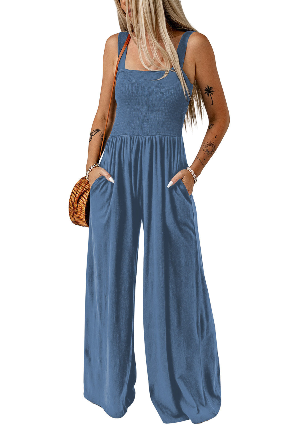 One-piece vest pants-D324