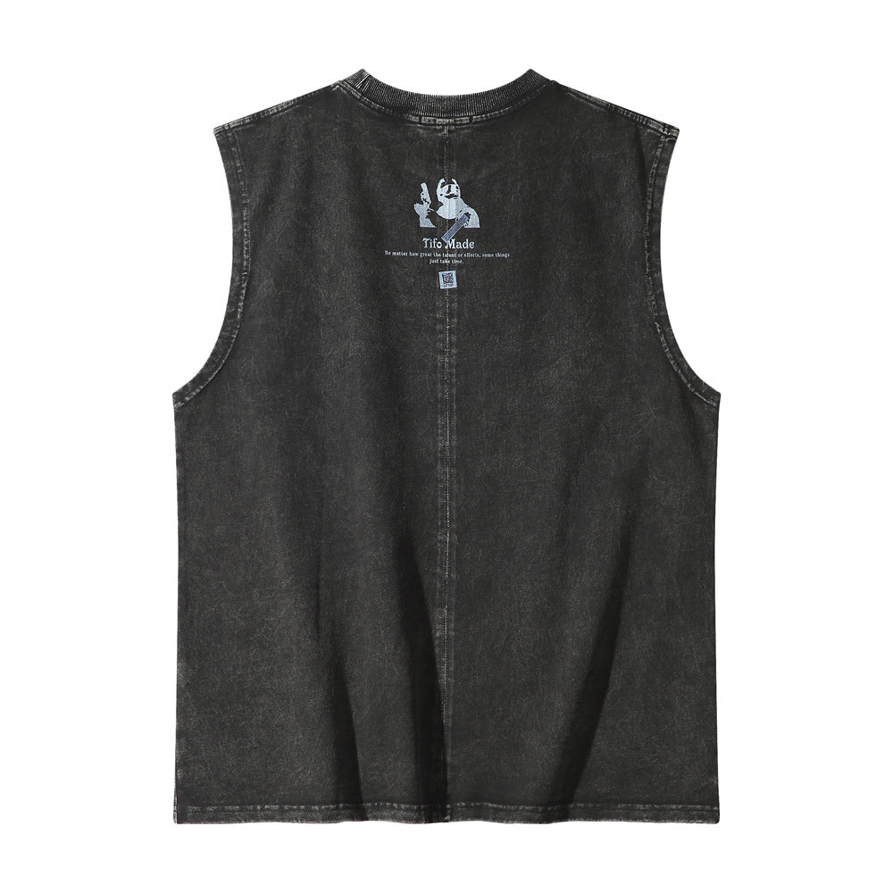 Character print vest TEE-D362
