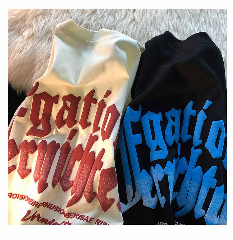 Vintage letter print tee-D729