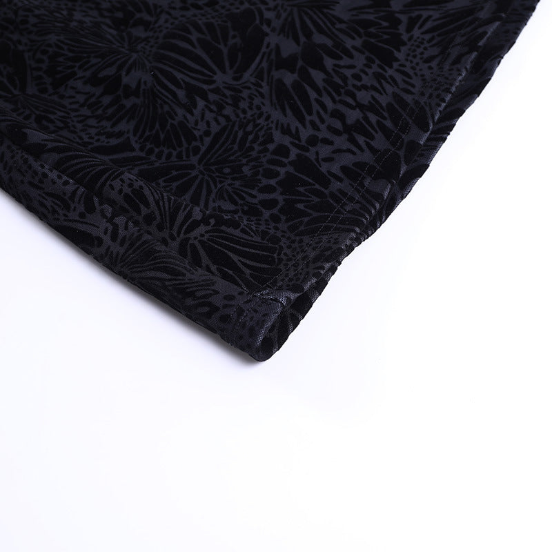 Black jacquard top-D54