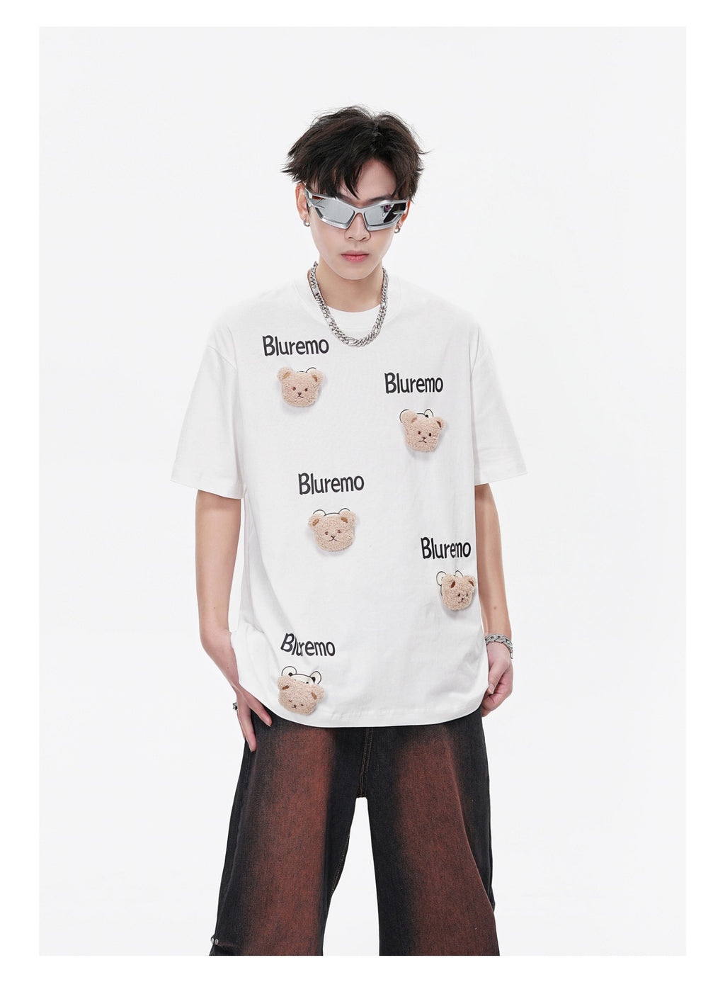 Cartoon bear letter print TEE-D515