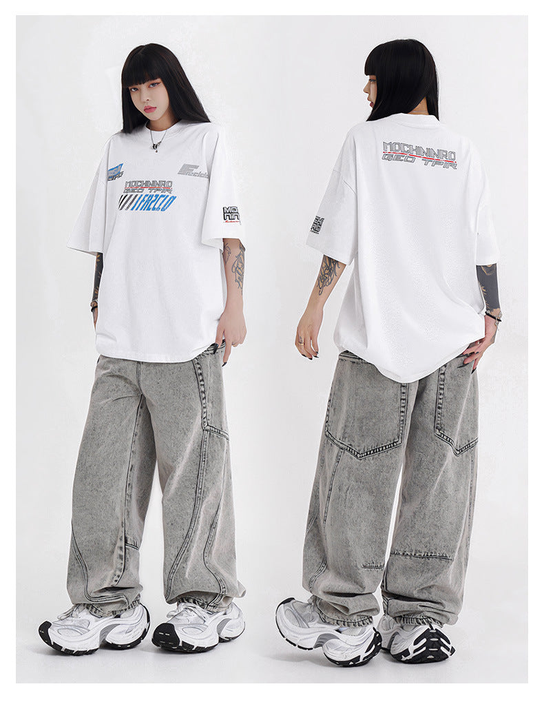 Racing style lettering print TEE-D522