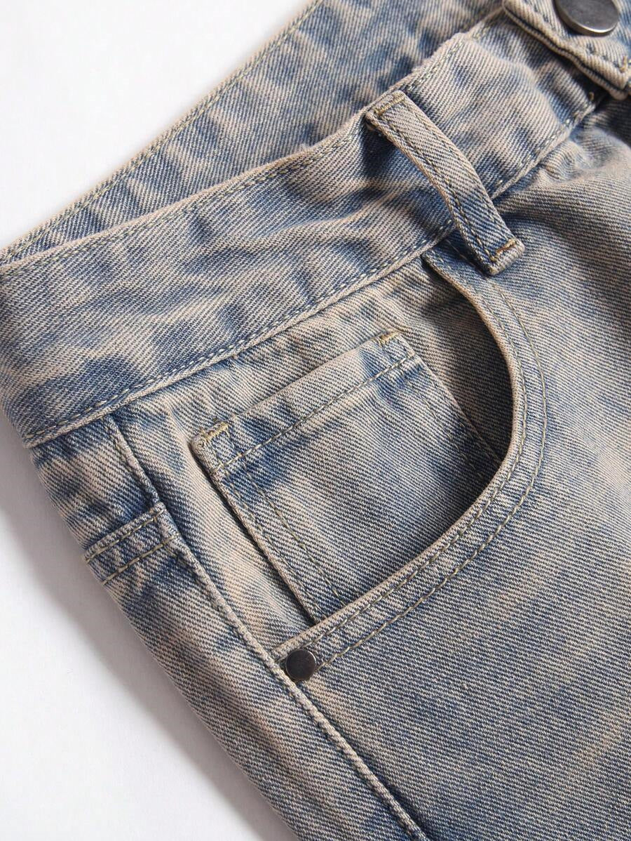 Bear Print Jeans-D541