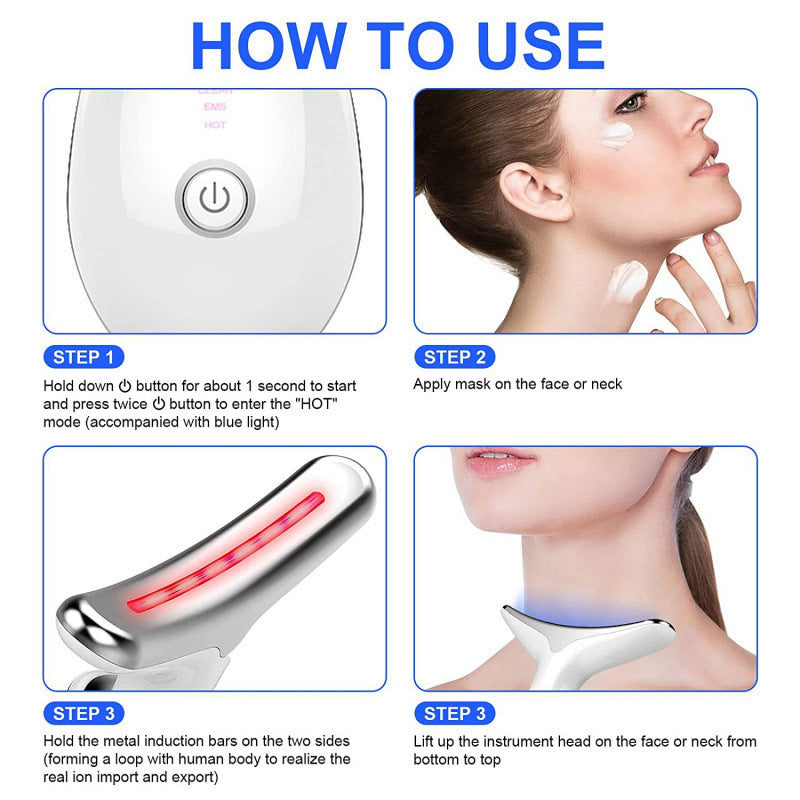 Neck instrument massage neck pattern instrument 7 color introduction instrument vibration beauty instrument v face instrument special small dolphin neck instrument