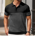 Business stripe fitted polo-D203