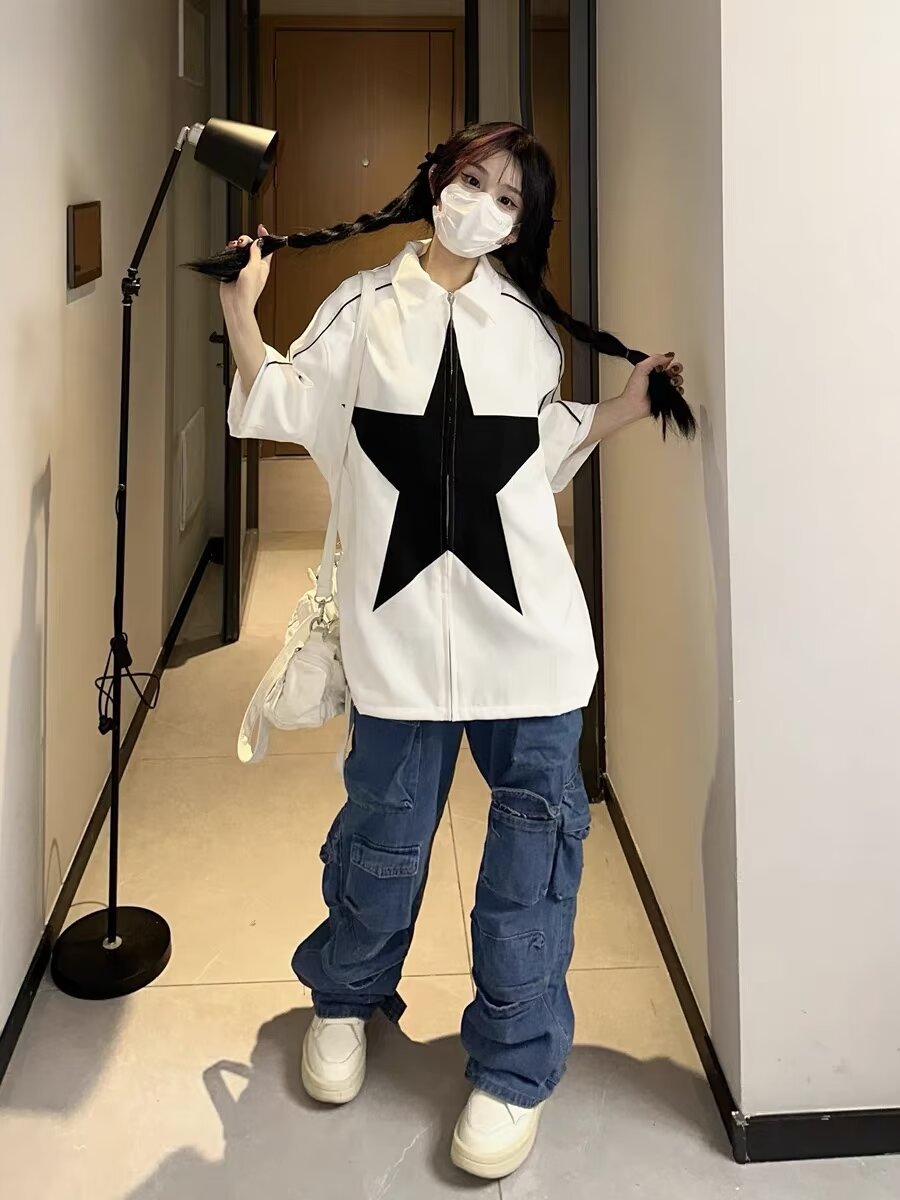 Splicing five-pointed star TEE-D669