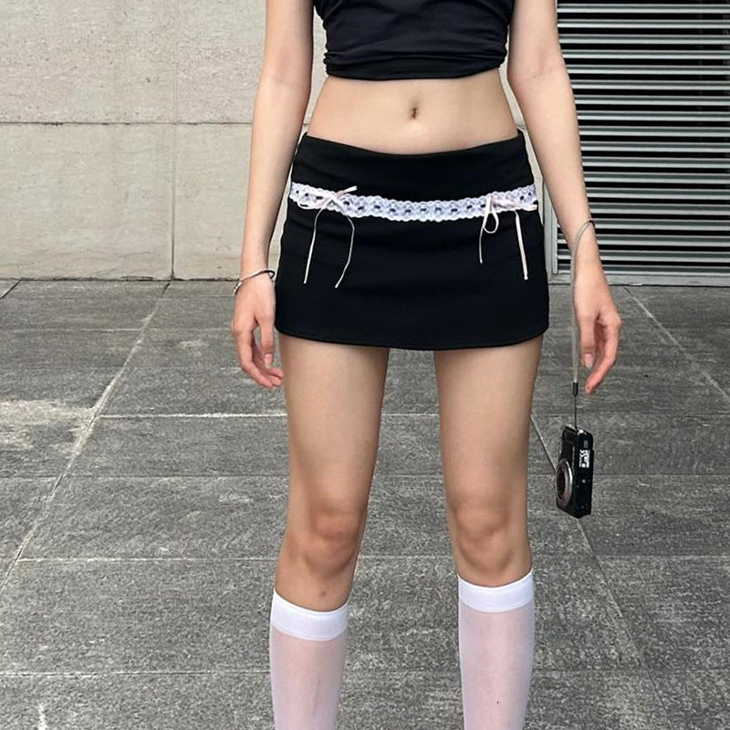 Lace-up skirt-D590