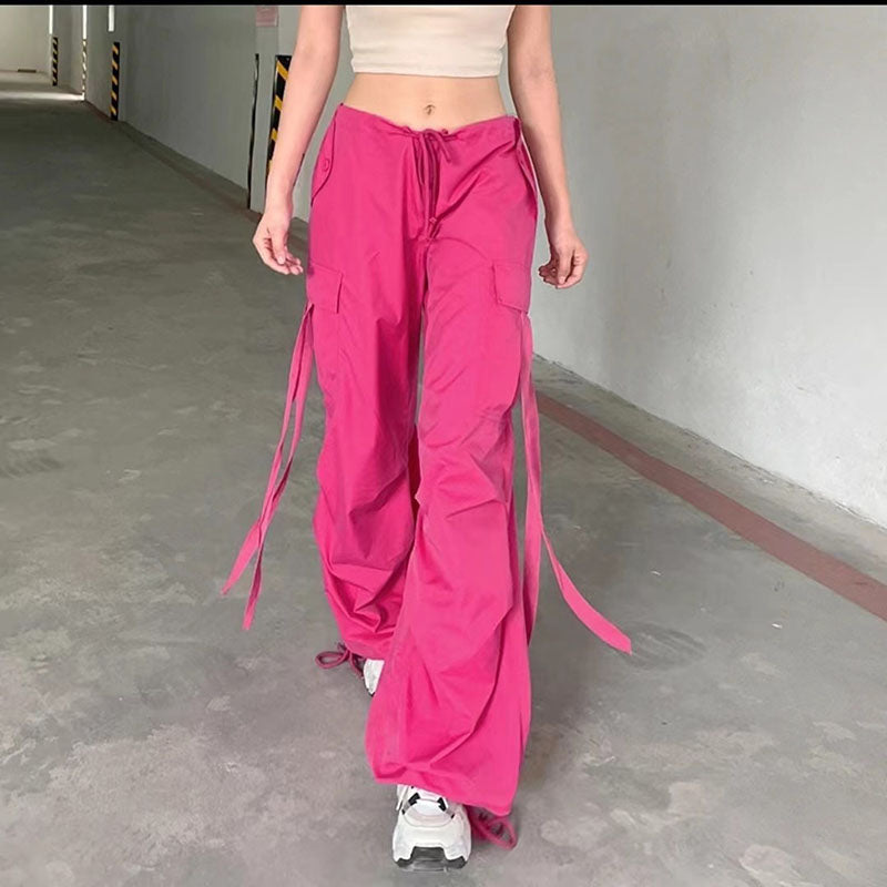 Wide-leg casual trousers-D402